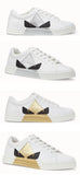 White Leather Monster Eye Sneakers - Silver or Gold
