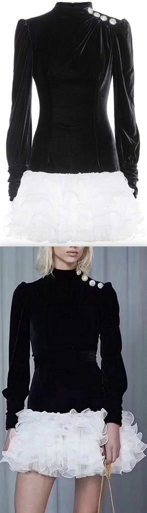 Tulle and Velvet Mini Dress