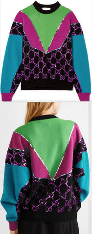 Sequin-Embellished Wool Sweater
