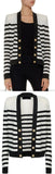 Striped Knit Cardigan Sweater