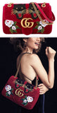 110th Anniversary GG Marmont Small Panther Velvet Shoulder Bag