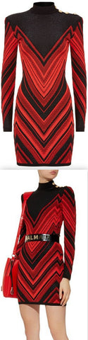 Chevron Knit Bodycon Dress
