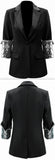 Sequined-Sleeve Blazer