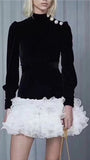 Tulle and Velvet Mini Dress