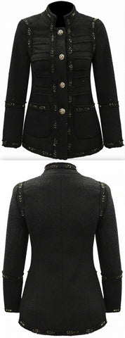 Embellished Single-Breasted Jacket - Black or White