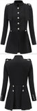Black Single-Breasted Military Style Jacket