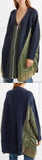 Oversized Paneled Waffle-Knit Cardigan