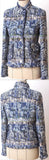 Blue-Multi Fringed Tweed Jacket