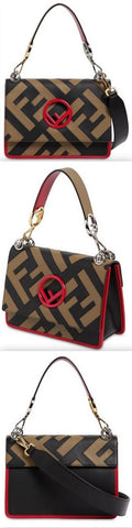 Kan I Logo Patchwork Leather Bag