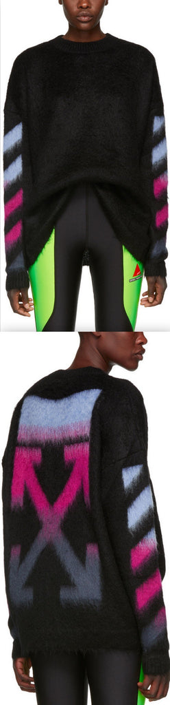 Mohair Gradient Sweater, Black