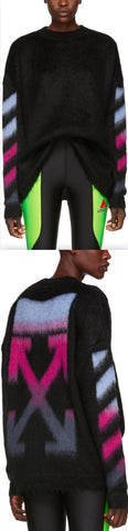 Mohair Gradient Sweater, Black