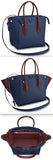 Freedom Leather Handbag, Navy Blue