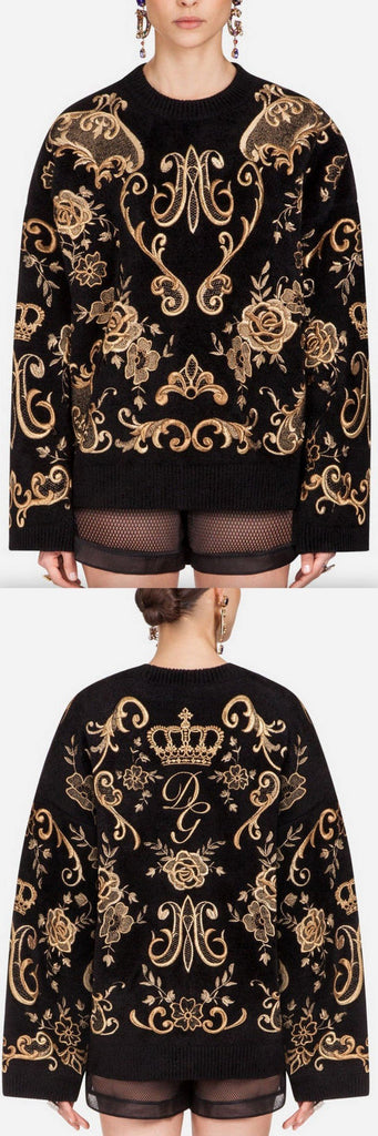 Embroidered Knit Sweater