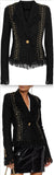Chain-Embellished Tweed Jacket