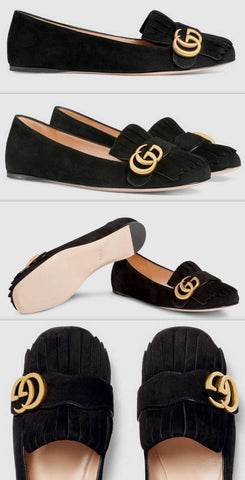 Suede Ballet Flat, Black