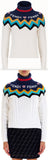 Multicolour Roll-Neck Wool and Cashmere Blend Sweater, White