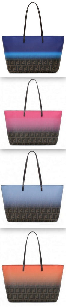 FF Two Tone Ombre Zucca Roll Bag - Cobalt Blue, Pink, Light Blue, Orange
