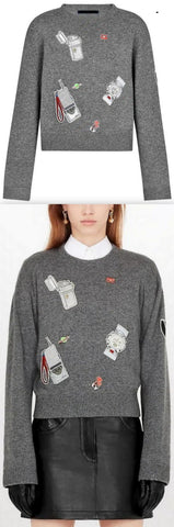 Wool and Cashmere Sweater with Stickers