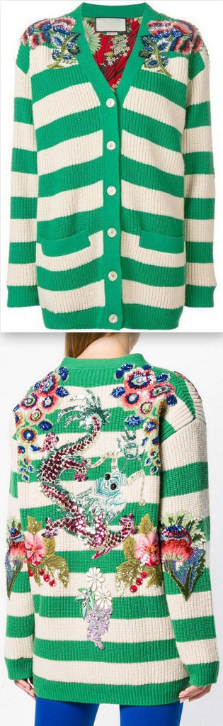 Striped Embellished Cardigan