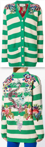 Striped Embellished Cardigan