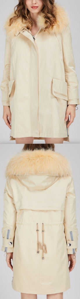 Fox Fur-Lined Parka Coat