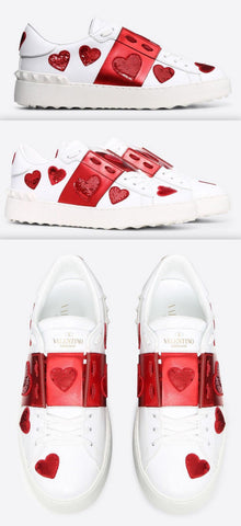 Sequin Heart Motif Open Sneaker