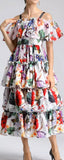 Ruffled Tiered Floral-Print Dress