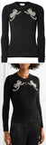 Faux-Pearl Embellished Ribbed-Knit Sweater