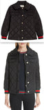 Ruffle Trim Quilted Caban Jacket