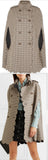 Scalloped Checked Wool-Blend Cape