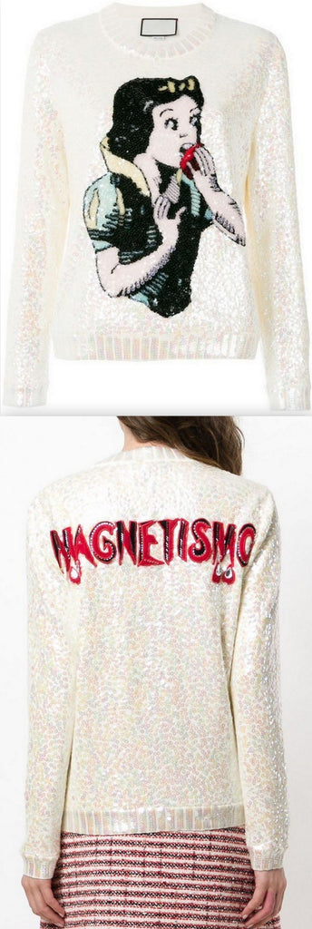 Snow White Embellished Knit Sweater