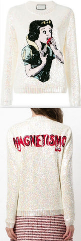 Snow White Embellished Knit Sweater
