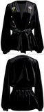 Crystal-Embellished Velvet Wrap Jacket