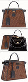 Black Patent Leather Bag with Cover