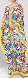 Majolica Print Kaftan Dress