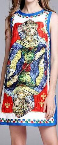 Printed Mini Shift Dress