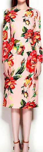 Floral Print Long-Sleeve Dress