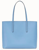 Leather Shopper Bag, Light Blue