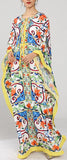 Majolica Print Kaftan Dress