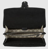 Dionysus GG Supreme Shoulder Bag with Crystals, Black