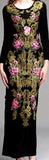Embellished Brocade Black Gown