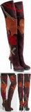 'Allison' Patchwork Over-the-Knee Suede Boot, Oxblood - DESIGNER INSPIRED FASHIONS