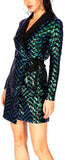 Sequin-Embellished Wrap Dress