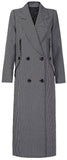 Black & White Plaid Double-Breasted Coat