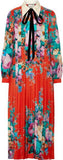 Pleated Printed Midi Dress