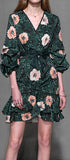 Ruffled Floral Print Mini Dress
