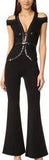 'Bethany' Cold-Shoulder Sequin-Embellished Bandage Jumpsuit