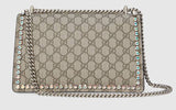 Dionysus GG Supreme Shoulder Bag with Crystals, Black