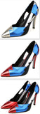 Metallic Patchwork Leather Pumps - DESIGNER INSPIRED FASHIONS