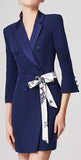 Double-Breasted Blazer-Dress with Detachable Tulle Skirt